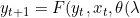 \inline y_{t+1}=F(y_t,x_t,\theta(\lambda),\varepsilon_t)